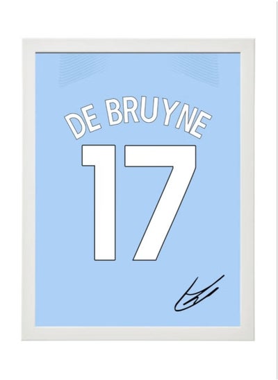 اشتري Kevin De Bruyne Autographed Jersey - Framed Poster 30x40cm - Football Memorabilia, Soccer Collectible, Gift for Fans في الامارات