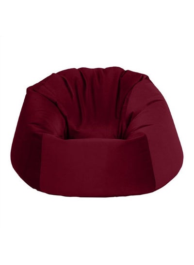 Buy Chair | Round Bean Bag Velvet - Burgundy in Saudi Arabia