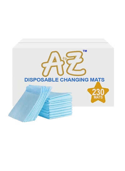 Buy A to Z - Disposable Changing Mat size (45cm x 60cm) Large- Premium Quality for Baby Soft Ultra Absorbent Waterproof - Pack of 230-Blue in UAE