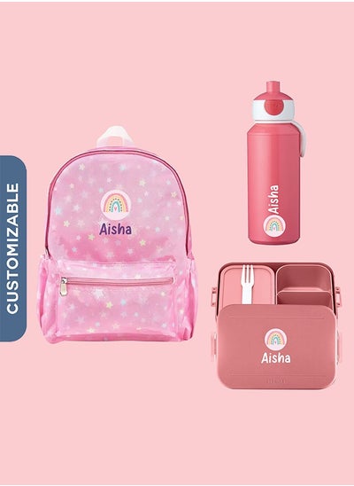 Buy 3-Pieces Backpack Set For Kids Included Water Bottle, Lunch Box and School Bag in UAE