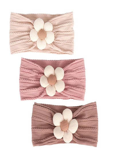 Buy 3 Pcs Baby Flower Headbands Baby Girls Nylon Headbands Soft Hairbands Hair Accessories for Newborn Infant Toddler Kids in UAE