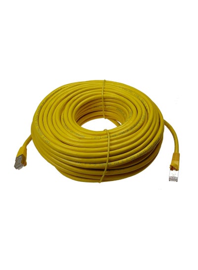 Buy Ethernet Network Lan RJ45 Cat6e PRO Internet Router Cable Patch PC Modem Lead Yellow Colour (15m) in Egypt