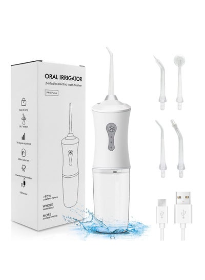 Buy Water Dental Flosser Oral Irrigator With 3 Modes With 4 Nozzles Waterproof Rechargeable Portable Powerful Battery For Travel  Home in Saudi Arabia