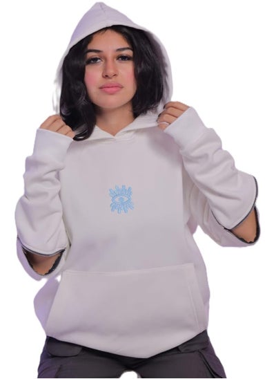 Buy White hoodie sweatshirt from iLady size large in Egypt