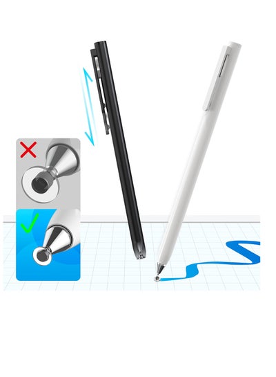 Buy Stylus for Touch Screens, 2Pcs Smallest Disc Tip Universal Touch Pen, Good at Drawing and Writing, with Pencil Clip, for Apple iPhone/iPad/Samsung Galaxy Tablet/Amazon Fire HD/Chromebook/HUAWEI/MI in Saudi Arabia