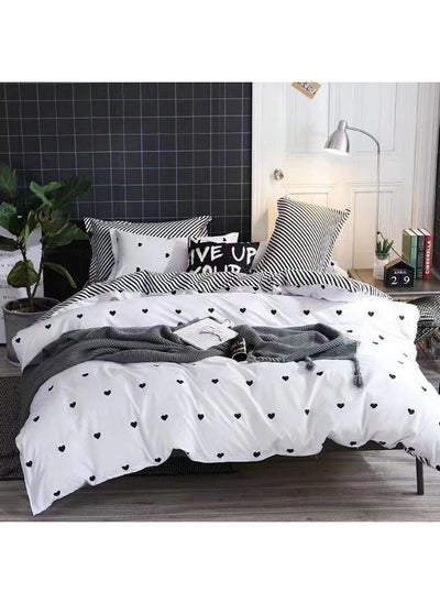 Buy King Size Bedding Sets 6 Pieces, King Size 100% Microfibre 1xDuvet Cover Set 220x240cm, 1xFitted Sheet 200x200+30cm, 4xPillow Case 50x75cm Multicolour in UAE