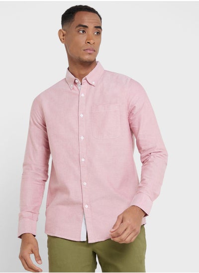 Buy Thomas Scott Pure Cotton Button-Down Collar Smart Slim Fit Casual Shirt in UAE