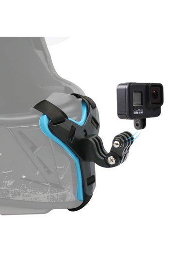 Buy Motorcycle Helmet Chin Strap Mount for GoPro Hero 9/ 8/ 7/ 6 /5 Black, Session 4, Hero 3, DJI Osmo Action, Insta 360 ONER, AKASO/ Campark/ YI and More in UAE