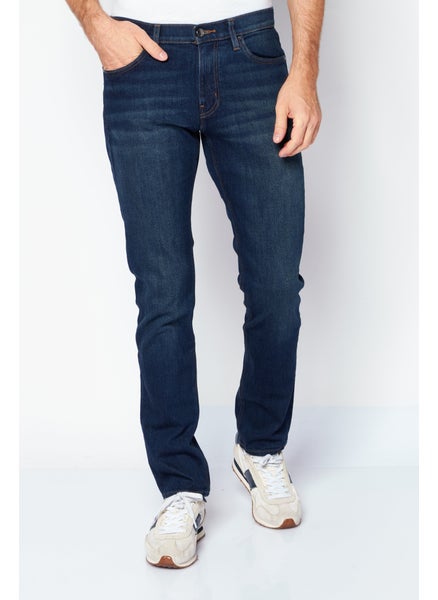 Buy Men Regular Fit Washed Stretchable Denim Jeans, Blue in Saudi Arabia