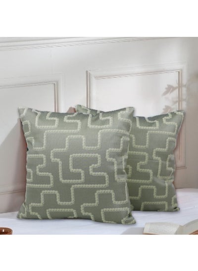 اشتري وسادة مزخرفة وغطاء وسادة مقاس 16x16 بوصة من Maze Green - مجموعة من قطعتين في الامارات