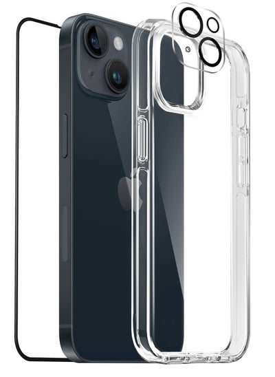 Buy Moxedo 3 in 1 Protection Pack Tempered Glass Screen Protector  Clear Case and Camera Lens Protector for iPhone 14 in UAE