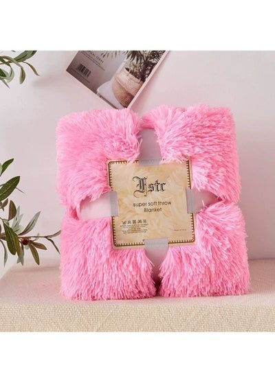 Buy Fluffy Faux Fur Bedspread Blankets for Sofa Beds Sofa Throw Blanket Sofa Soft Plush Bed Cover Baby Blanket 160x130cm in UAE