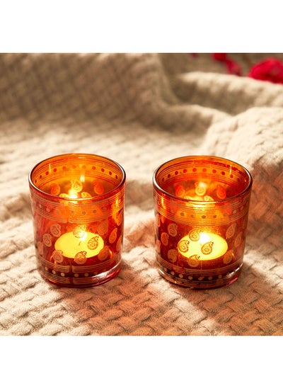 Buy Ira 2-Piece Tealight Holder Set 7x8x7 cm in UAE