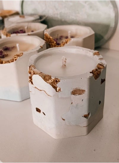 اشتري Candle concrete pots /lavender scanted candles /3 pieces في مصر