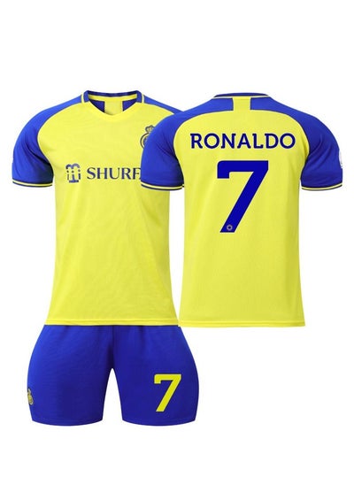 اشتري M MIAOYAN Saudi Riyadh Victory Team Ronaldo jersey No. 7 football suit suit children's men's and women's football team uniforms في السعودية