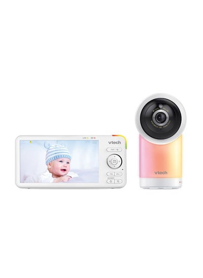 Buy 1080P Smart Wifi Remote Access 360 Degree Pan & Tilt Video Baby Monitor With 5” Highdefinition 720P Display Night Light White in Saudi Arabia