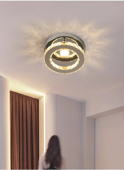 Buy LED Ceiling Light, Crystal Chandelier, Modern Ceiling Lighting for Bedroom, Living Room, Kitchen, Hallway, 3 Colors Adjustable in Saudi Arabia