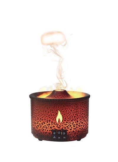 اشتري Volcano Aromatherapy Machine Flame Humidifier Air Diffuser Ultrasonic Essential Oil Mist Humidifier في السعودية