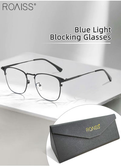 Buy Blue Light Blocking Glasses Blue Light Filter Computer Reading Gaming TV Phones Square Eyeglasses Fashion Anti Eyestrain Headache Eyewear for Men Women Black 50mm in Saudi Arabia