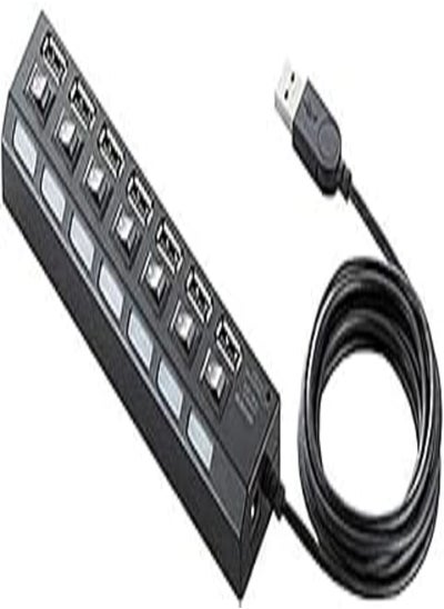 Buy 7 Port USB 2.0 Hi-Speed Hub (Black) in Egypt