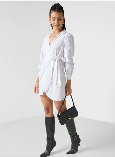 Buy Tie Detail Shirt Dress in UAE