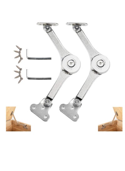 اشتري Lid Support Hinge, 2 pcs Toy Box Hinges Soft Close, Lid Support Hinges Heavy Duty , Soft Close Hinges for Chest Toy Box, Chest Hinges Support 50lb 110 Degree في الامارات