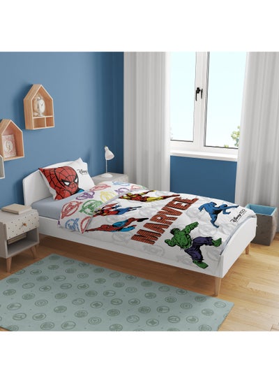 Buy Marvel Avengers 2 Pcs Single Kids Bedding Set - Super Soft & Fade Resistant - Includes Reversible Comforter, & Pillow Sheet - Celebrate Disney 100th Anniversary in Style in UAE