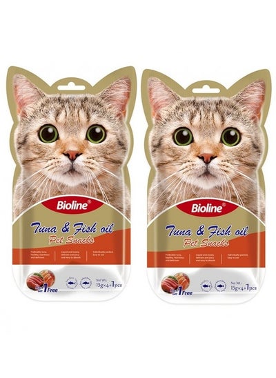 Buy Tuna And Fish Oil Paste For Cat Treats 10X15g in UAE