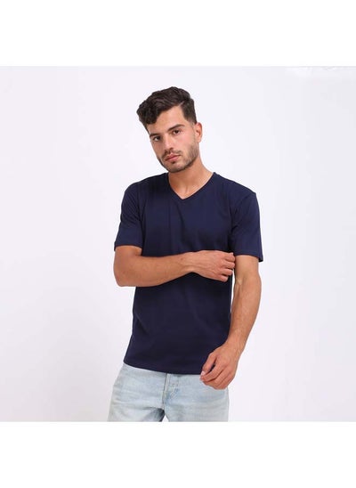 اشتري v-neck-baisc-navy-blue-ss-t-shirt-unisex-men-ss21 في مصر