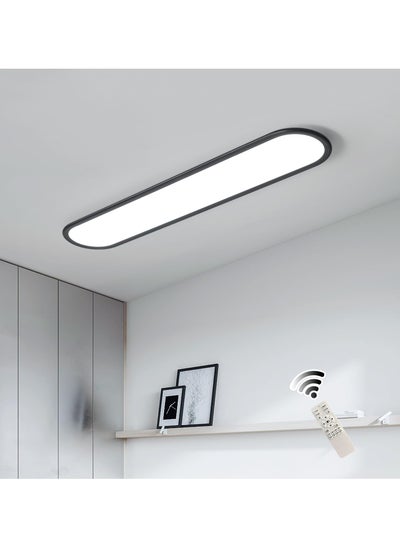 Buy Modern Linear Ceiling Lights,48W Dimmable LED Ceiling Lamp, High Brightness Long Ceiling Light,39.4 Inch Ultra Thin Low Profile Light Fixture for Bedroom Kitchen Closet Hallway,Black in UAE