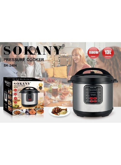 Buy Sokany pressure cooker, model Sk-2401, aluminium, silver, 6 litres in Egypt