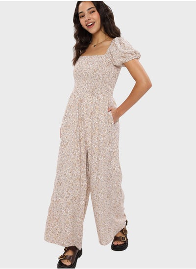 Buy Puff Sleeve Jumpsuit in UAE