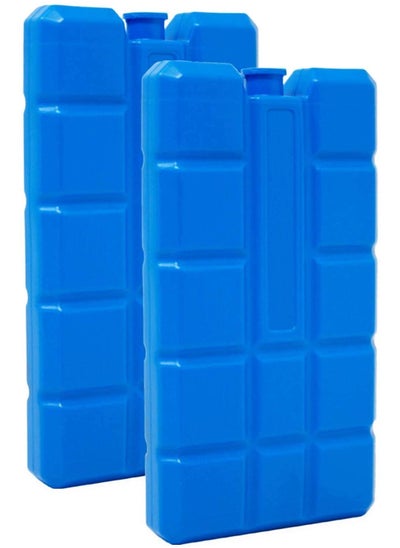 Buy Reusable Ice Packs for Lunch Boxes and Coolers - Freezer Blocks and Ice Pack Bricks (Set of 2) for Keeping Food Fresh and Cool in UAE