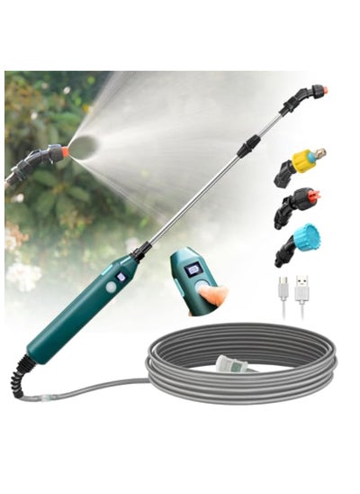 اشتري Battery Powered Sprayer Wand, Garden Sprayer, New Upgraded Electric Sprayer Telescopic Wand with Battery Indicator, 16.4FT Hose, 3 Mist Nozzles, Rechargeable and Portable Spray Wand for Gardening في السعودية