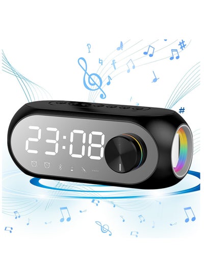 Buy Portable Bluetooth Speakers,Wireless Stereo Pairing Bluetooth Speaker, Mirror LED Display, Bluetooth 5, with Hands-Free Playback, Portable Design,Small Speaker for Travel,Outdoors in Saudi Arabia