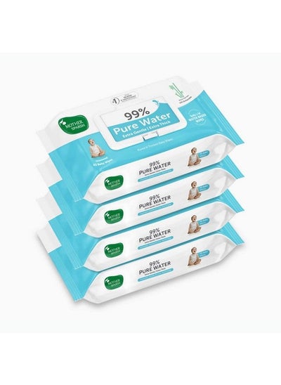 اشتري 99% Pure Water Baby Wipes Pack Of 4 (40 X 4 Wipes) ; Travel Friendly Pack Made With Plant Based Fabric في الامارات