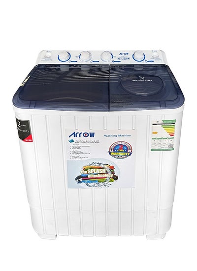 اشتري TWIN TUB SEMI AUTOMATIC WASHING MACHINE, 7kg, 400 WATT | 7 KG wash capacity | 5.5 KG Spin capacity | Light grey Color | 15 Wash timer |5 spin timer| Model Name: RO-08TTB في السعودية