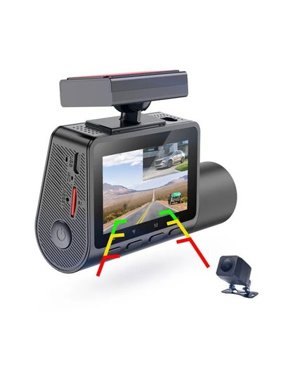 اشتري 2k Dual Dash Cam Front and Rear Car Camera Dual lens Drive Recorder 140° Wide Angle 24 Hour Parking Mode WDR Loop Recording G-Sensor 2 Channel 1080P+2K في السعودية