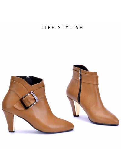 Buy R-6 Elegant Leather High Heel Boot With A Buckle - Havan in Egypt