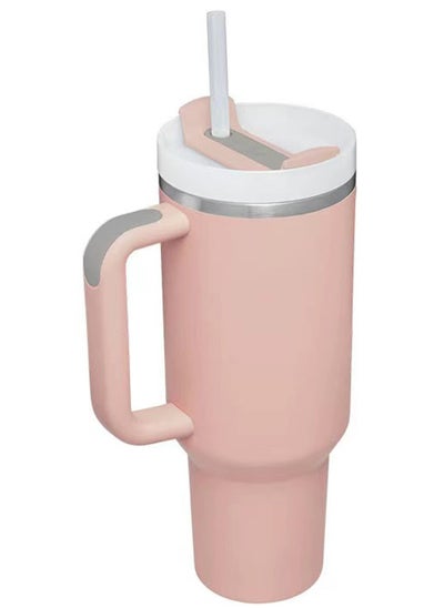 Buy 40oz Insulated Mug with Handle and Straw Lid Reusable Vacuum Mug Leak Proof Lid in UAE