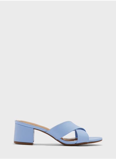 Buy Zoe Cross Strap Mid Heel Sandals in UAE