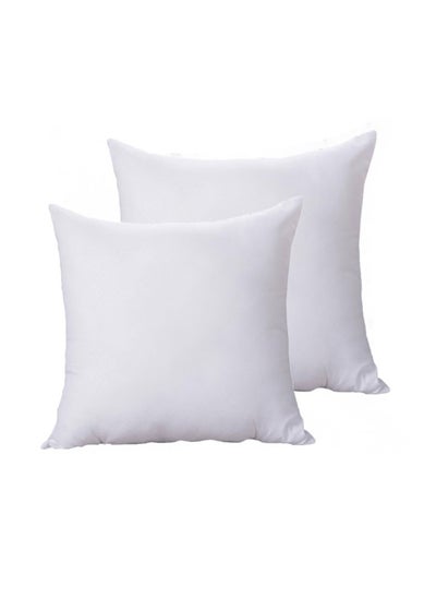 Buy 2-Piece Hypoallergenic Feather Silk Cotton Filling Pillow Core Cotton White in UAE