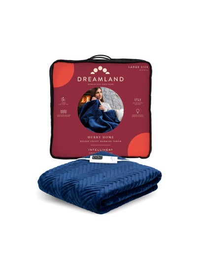 Buy Dreamland Herringbone Throw - Navy Blue in UAE