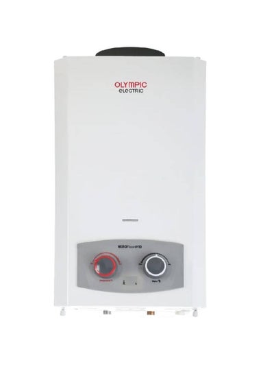 Buy Olympic Water Heater Gas Tank WITH CHIMNEY, 10 Liters, White - 945105580 in Egypt