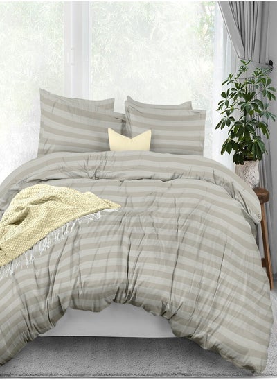 Buy 3 Piece 400 Thread Count 100 Percent Cotton Stripe Pattern Luxury King Duvet Cover Set Includes 1xduvet Cover 104x90 Inch And 2xpillow Cover 20x36 in Saudi Arabia