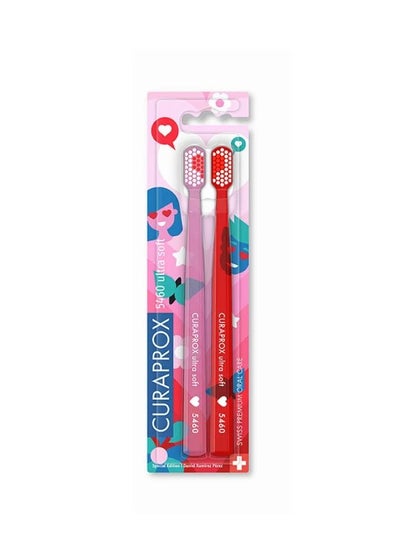 Buy Curaprox 5460 Ultra Soft Toothbrush Duo Love Edition 2pcs in Saudi Arabia