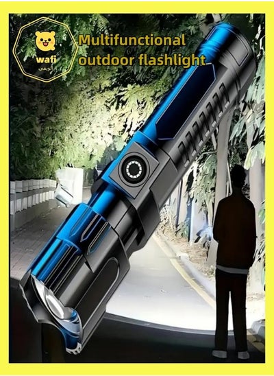 Buy Features Outdoor Flashlight, Led Remote Telescopic Zoom Flashlight, Plastic Usb Rechargeable Flashlight in Saudi Arabia