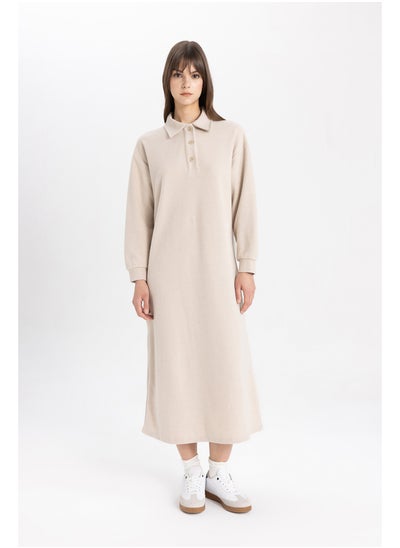 اشتري Woman Regular Fit Shirt Neck Long Sleeve Knitted Dress في مصر