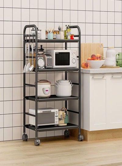 اشتري 4-Tiers Multifunctional Moveable Kitchenware Storage Cabinet Portable Stand Countertop Home Kitchen Shelves and Organizer 60 x 33 x 107 Centimeter في الامارات
