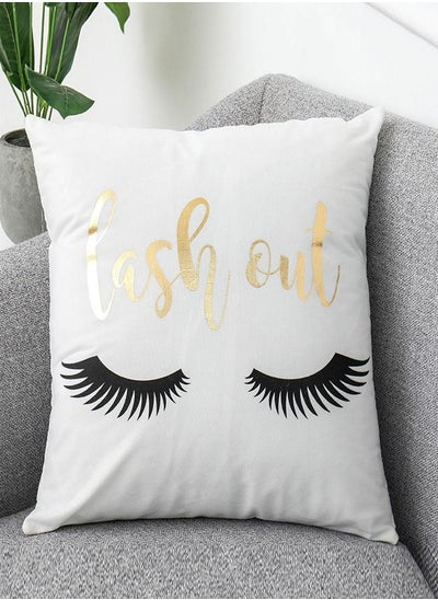 اشتري Cushion Covers Décor Throw Pillow Cover Gold Lash Out Printed Decorative Pillow Cushion Cover for Bedroom Sofa Car Home Décor في الامارات